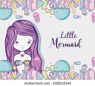 Little mermaid art cartoon