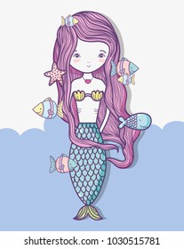 Little mermaid art cartoon