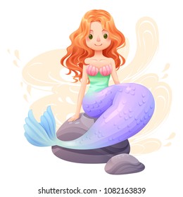 The little mermaid character design vector illustration