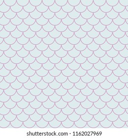 Little mermaid seamless pattern. Fish skin texture. Tillable background for girl fabric, textile design, wrapping paper, swimwear or wallpaper. Blue little mermaid background with fish scale.