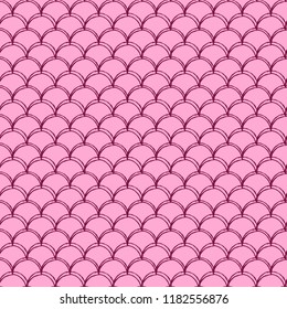 Little mermaid seamless pattern. Fish skin texture. Tillable background for girl fabric, textile design, wrapping paper, swimwear or wallpaper. Pink little mermaid background with fish scale.