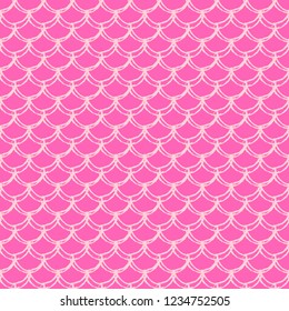 Little mermaid seamless pattern. Fish skin texture. Tillable background for girl fabric, textile design, wrapping paper, swimwear or wallpaper. Blue little mermaid background with fish scale.