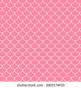 Little mermaid seamless pattern. Fish skin texture. Tillable background for girl fabric, textile design, wrapping paper, swimwear or wallpaper. Blue little mermaid background with fish scale.
