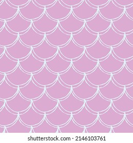 Little mermaid seamless pattern. Fish skin texture. Tillable background for girl fabric, textile design, wrapping paper, swimwear or wallpaper. Blue little mermaid background with fish scale.