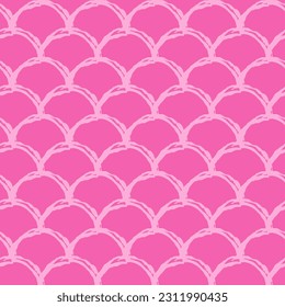Little mermaid seamless pattern. Fish skin texture. Tillable background for girl fabric, textile design, wrapping paper, swimwear or wallpaper. Blue little mermaid background with fish scale.