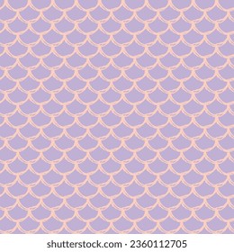 Little mermaid seamless pattern. Fish skin texture. Tillable background for girl fabric, textile design, wrapping paper, swimwear or wallpaper. Blue little mermaid background with fish scale.