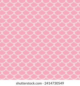 Little mermaid seamless pattern. Fish skin texture. Tillable background for girl fabric, textile design, wrapping paper, swimwear or wallpaper. Blue little mermaid background with fish scale.