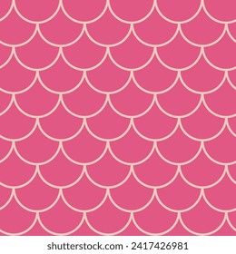 Little mermaid seamless pattern. Fish skin texture. Tillable background for girl fabric, textile design, wrapping paper, swimwear or wallpaper. Blue little mermaid background with fish scale.