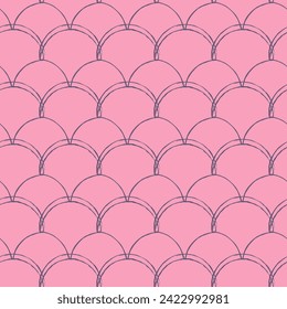 Pequeña sirena sin fisuras. Textura de piel de pescado. Fondo escalable para tela de niñas, diseño textil, papel envolvente, bañador o papel tapiz. Fondo de sirena azul con escala de peces.