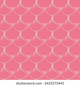 Little mermaid seamless pattern. Fish skin texture. Tillable background for girl fabric, textile design, wrapping paper, swimwear or wallpaper. Blue little mermaid background with fish scale.