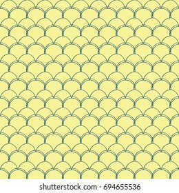 Little mermaid seamless pattern. Fish skin texture. Tillable background for girl fabric, textile design, wrapping paper, swimwear or wallpaper. Orange little mermaid background with fish scale.