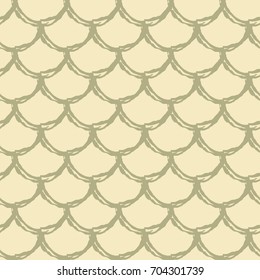 Little mermaid seamless pattern. Fish skin texture. Tillable background for girl fabric, textile design, wrapping paper, swimwear or wallpaper. Yellow little mermaid background with fish scale.