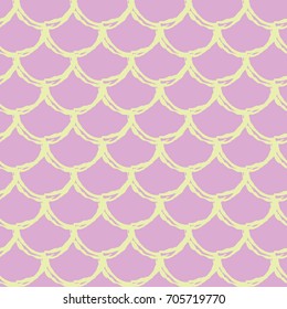 Little mermaid seamless pattern. Fish skin texture. Tillable background for girl fabric, textile design, wrapping paper, swimwear or wallpaper. Blue little mermaid background with fish scale.