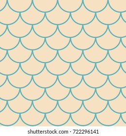 Little mermaid seamless pattern. Fish skin texture. Tillable background for girl fabric, textile design, wrapping paper, swimwear or wallpaper. Yellow little mermaid background with fish scale.