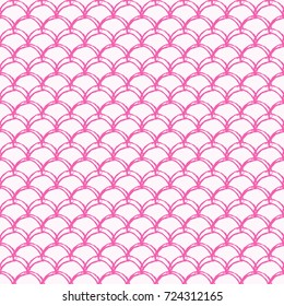 Little mermaid seamless pattern. Fish skin texture. Tillable background for girl fabric, textile design, wrapping paper, swimwear or wallpaper. Pink little mermaid background with fish scale.