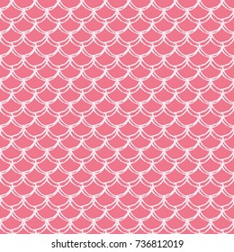 Little mermaid seamless pattern. Fish skin texture. Tillable background for girl fabric, textile design, wrapping paper, swimwear or wallpaper. Blue little mermaid background with fish scale.