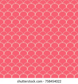 Little mermaid seamless pattern. Fish skin texture. Tillable background for girl fabric, textile design, wrapping paper, swimwear or wallpaper. Pink little mermaid background with fish scale.