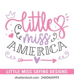 Little miss America design, Little miss saying designs