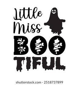 Little Miss Boo Tiful costume, vetor de design de t-shirt de Halloween, preto, preto, hiperativo, horror, assustador, feiticeiro, feriado