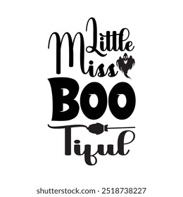 Little Miss Boo Tiful costume, vetor de design de t-shirt de Halloween, preto, preto, hiperativo, horror, assustador, feiticeiro, feriado