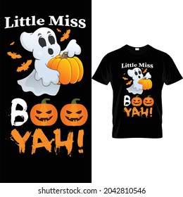 Little Miss Boo Yah halloween t-shirt 