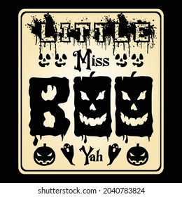 Little miss boo yah t shirt design