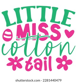 Little Miss Cotton Tail Boho Retro Style Happy Easter SVG And T-shirt Design, Easter SVG Quotes Design t shirt design, Vector EPS Editable Files, can you download this Design Bundle