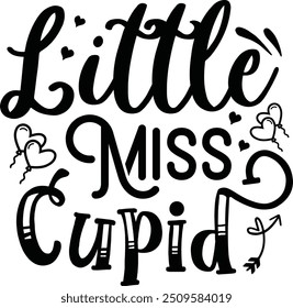 Little miss cupid, Dog  valentine design