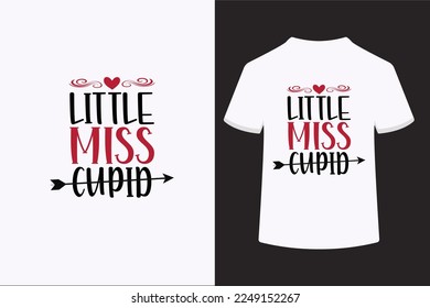 Little miss cupid vector t-shirt design. This is an editable vector file.