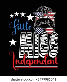 Little miss independent - girls t-shirt design