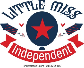 Little Miss Independent typography  t-shirt