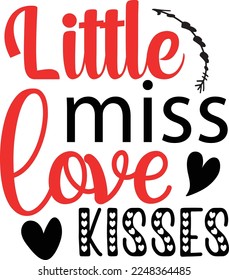 Little miss love kisses Shirt Print Template