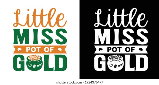 Little Miss Pot Of Gold Printable Vector Illustration