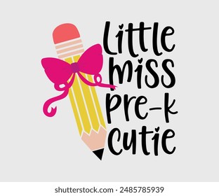 Little Miss Pre-k Cutie, Teacher Gift ,First Day Of School ,Kids Back To School T shirt, Gaming School T shirt