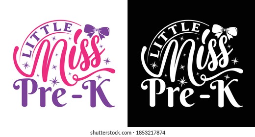 Little Miss Pre-k Printable Vector Illustration