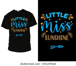 Little miss Sunshine t-shirt design template, mug design ideas, retro, template, vector, vintage, apparel, modern, typography