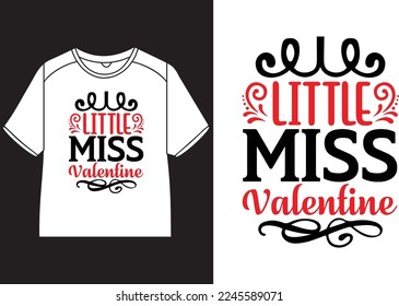 Little miss valentine T-Shirt Design 