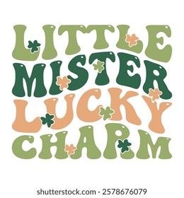 Little Mister Lucky Charm, Saint Patrick's Day Design Small Shamrocks