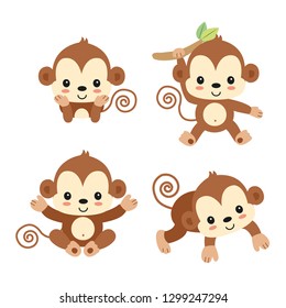 Little monkey cartoon.