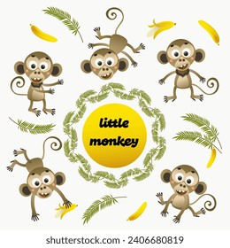 little monkey collection. vector illustrator