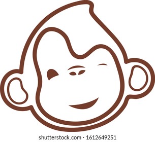 Little Monkey Draw Cartoon Vector