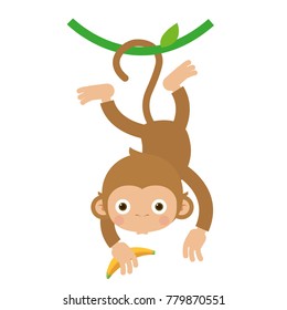 Little Monkey Flat Vector Cartoon Stock Vector (Royalty Free) 779870551