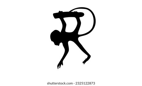 little monkey silhouette, high quality vector