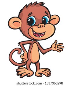 Little monkey telling the auditorium