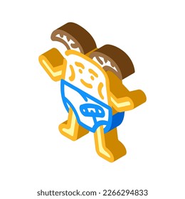 little monster cute isometric icon vector. little monster cute sign. isolated symbol illustration