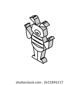 little monster cute isometric icon vector. little monster cute sign. isolated symbol illustration