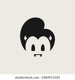 little monster logo, letter B and letter M abstract logo