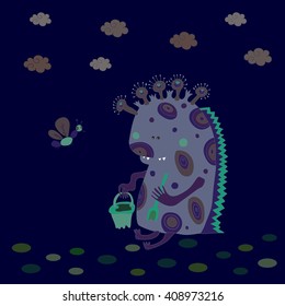 Little monster in the sandbox