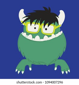 little monster vector illustration