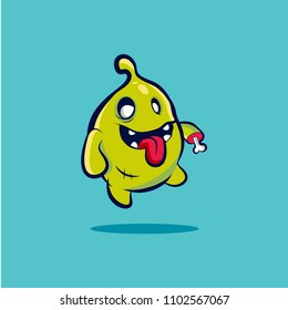 Little monster zombie. Vector illustration.